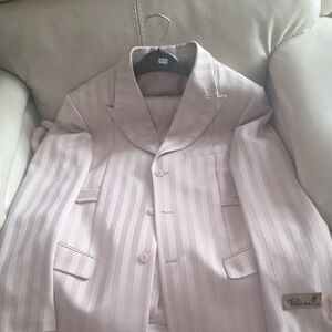 Cream Striped Boys Suit